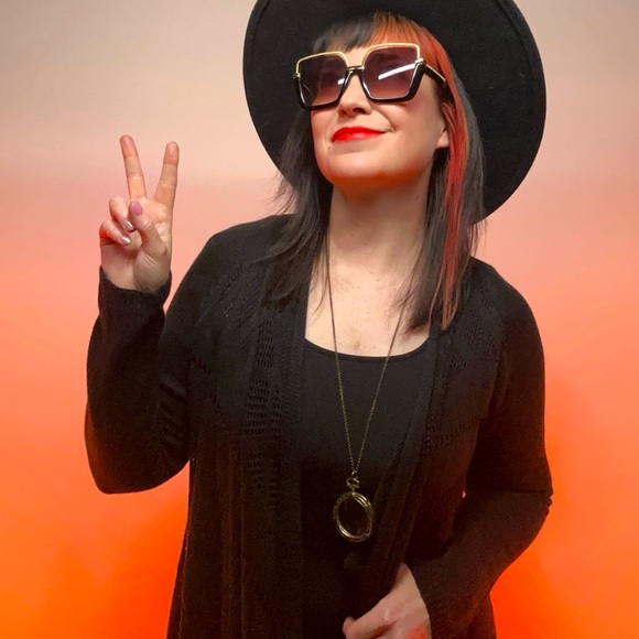 KNOX ROSE / Black Lace Cardigan / Large - Picture 11 of 12